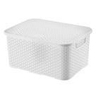Caixa Organizadora Arthi Branca Mosaico Com Tampa 32,5Cm X 22,5Cm X 15Cm - 8,5L - 5031