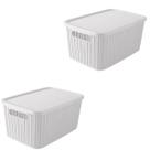 Caixa Organizadora c/ tampa Trama Branco 2,8 L