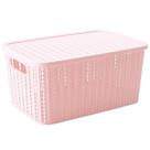 Caixa Organizadora c/ tampa Trama Rosa 2,8 L
