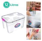 Caixa Organizadora Cesto C/tampa Transparente 12 litros Multiuso