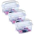 Caixa organizadora com alça Gran Box 1,5 litros 3 unidades Plasutil ref. 8411