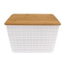 Caixa Organizadora com Tampa Bambu 18L - ACASA Caixa Organizadora com Tampa Bambu 35x22 - ACASA