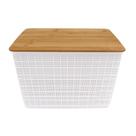 Caixa Organizadora com Tampa Bambu 18L - ACASA Caixa Organizadora com Tampa Bambu 35x22 - ACASA