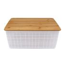Caixa Organizadora com Tampa Bambu Branco 13cm - ACASA Caixa Organizadora com Tampa Bambu Branco - ACASA