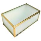 Caixa Organizadora com Tampa em Ferro e Vidro Jateado 17x11cm Caixa Organizadora com Tampa em Ferro e Vidro Jateado 17x11cm