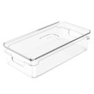 Caixa Organizadora Com Tampa Empilhável Multiuso Porta Mantimentos Acessórios Jóias Objetos Para Cozinha Banheiro Quarto Lavabo Clear