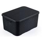 Caixa Organizadora Com Tampa Rattan 7 Litros - Preto