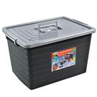Caixa Organizadora Container 50 Litros Preto Com Tampa e Trava 25167 Arqplast
