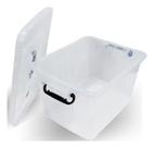 Caixa Organizadora Container Transparente 54,5 L Com Rodinha