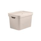 Caixa Organizadora Cube Fechado Med C/ Tp 18lts Martiplast Ou- Bege