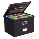 Caixa organizadora de arquivos Oterri com tampa grande com zíper 32x21x30cm