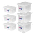Caixa Organizadora Decorativa 3un 65L + 3un 30L Com Trava