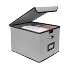 Caixa Organizadora Dobrável para Arquivos com Tampa 40 x 33 x 26,5 cm Cinza