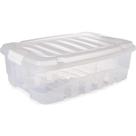 Caixa Organizadora Grand Box Baixa Plástico 26,5L Transparente Plasútil Caixa Organizadora Grand Box Baixa Plástico 26,5L Transparente Plasútil