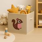 Caixa Organizadora Infantil Brinquedos Linho Tampa Baú Okys