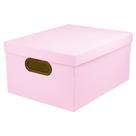 Caixa Organizadora Linho Rosa Claro Média - Dello