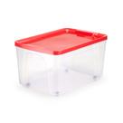 Caixa Organizadora Multiuso 60 L Cod.977 Agraplast com Tampa e Rodinhas Transparente