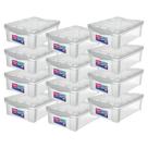 Caixa Organizadora Multiuso Com Trava Cristal 13,5L - 12 Unid