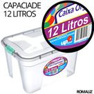 Caixa Organizadora Multiuso Plástica 12 Litros Com Tampa e Travas