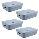 Caixa Organizadora OU Plastico 16L Cube Azul 04 unidades Caixa Organizadora OU Plastico 16L Cube Azul 04 unidades