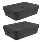 Caixa Organizadora OU Plastico 16L Cube Preta 02 unidades Caixa Organizadora OU Plastico 16L Cube Preta 02 unidades
