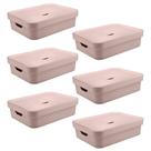 Caixa Organizadora OU Plastico 16L Cube Rosa 06 unidades