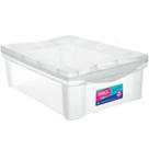 Caixa Organizadora Plástica Transparente 13,5L Ordene com Tampa Radical Color Média Organize