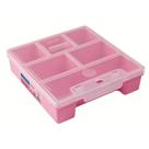 Caixa Organizadora Plástico Rosa 7.1/2" Tramontina com Tampa Transparente e Divisórias