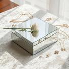 Caixa Organizadora Porta-joias Decorativa Espelho Prata 22x22 Cm Caixa Organizadora Porta-joias Decorativa Espelho Prata 22x22 Cm