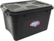 Caixa Organizadora Preta 30L com Tampa e Trava 49 x 34 x 28 cm- UninJet