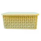 Caixa Organizadora Rattan com Tampa 4,2L Para Guarda-Roupa, Banheiro, Cozinha, Escritório Ideal para maquiagem, temperos