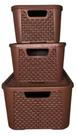 Caixa organizadora rattan n3,17 litros plasnew