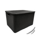 Caixa Organizadora Rattan Plastica c/ Tampa Pequena 7 Litros