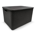 caixa organizadora rattan preta - 40 litros - ARQPLAST