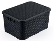 Caixa Organizadora Rattan Preta 7 Litros C/ Tampa 25588 Arqplast Caixa Organizadora Rattan Preta 7 Litros C/ Tampa 25588 Arqplast