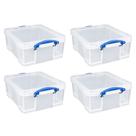 Caixa Organizadora Really Useful Box 17L Plástico Transparente x4