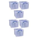 Caixa Organizadora Really Useful Box 32L com Tampa de Trava 6 Unidades