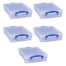Caixa Organizadora Really Useful Box 4 Litros (Pacote com 5) Plástico Transparente