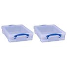 Caixa Organizadora Really Useful Box 4L com Tampa de Encaixe Transparente (2 Unidades)