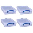 Caixa Organizadora Really Useful Box 4L Plástico Transparente (4 Unidades)