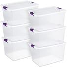Caixa Organizadora Sterilite 62,5 L Transparente com Tampa de Trava 60x42x34 cm