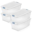 Caixa Organizadora Sterilite Kit com 4 Unidades 86L Plástico Transparente com Tampas