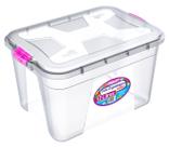 Caixa Organizadora Transparente 12L com Tampa e duas Travas Produto atóxico e livre de BPA- UninJet