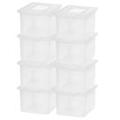Caixa Organizadora Transparente Empilhável IRIS USA 35 qt, 8 Unidades