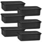 Caixa Organize 14l c/tampa Black Conjunto c/ 6 unid