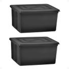 Caixa Organize 31l c/tampa Black Conjunto c/2 unid