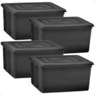 Caixa Organize 31l c/tampa Black Conjunto c/4 unid