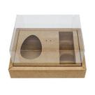 Caixa Ovo de Colher com Moldura 3 Bombons - Meio Ovo de 100g a 150g - 20cm x 15cm x 10cm - Kraft - 5unidades - Assk