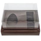 Caixa Ovo de Colher com Moldura 3 Bombons - Meio Ovo de 100g a 150g - 20cm x 15cm x 10cm - Marrom - 5unidades - Assk - P
