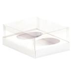 Caixa Ovo de Colher Duplo - Meio Ovo de 250g - 20,5cm x 17cm x 6,5cm - Branca - 5unidades - Assk - Páscoa